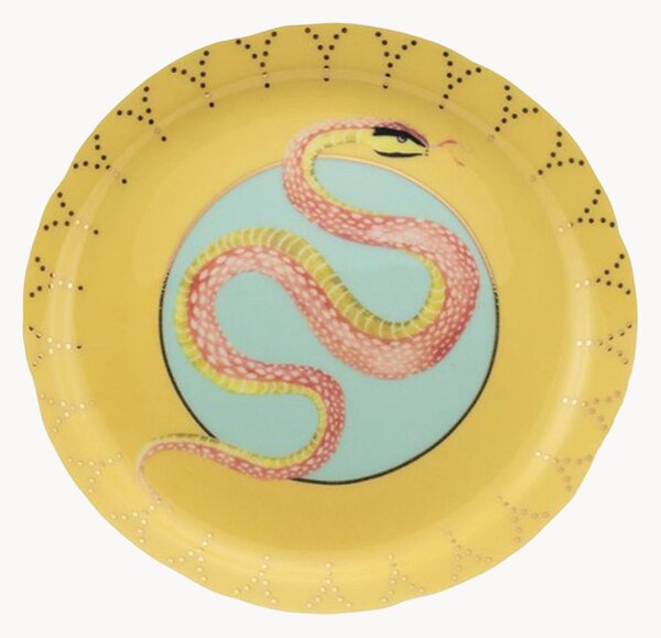 Mělký talíř z kostního porcelánu Snakey