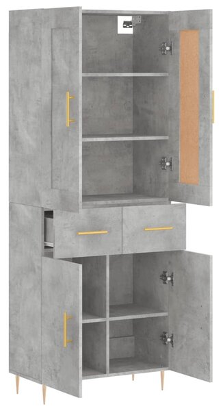 Skříň highboard betonově šedá 69,5x34x180 cm kompozitní dřevo 3199869