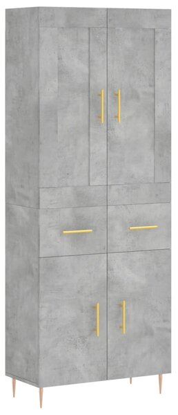 Skříň highboard betonově šedá 69,5x34x180 cm kompozitní dřevo 3199869