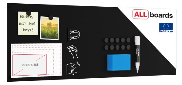 Bezrámová magnetická křídová tabule magnetický panel SLIMboard 90x30 cm, NFCH90x30