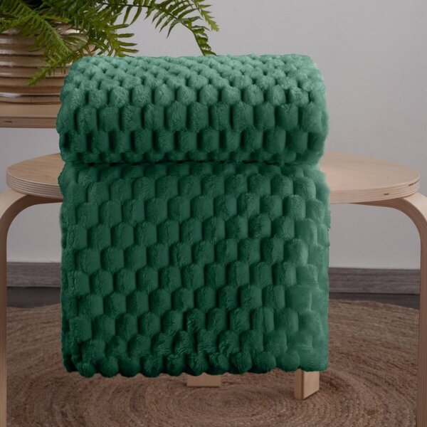 Silná deka v zelené barvě s moderním vzorem Šířka: 150 cm | Délka: 200 cm