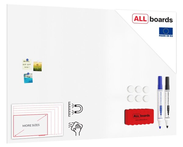 Magnetická tabule SLIMboard bezrámová smazatelná za sucha 180x120 cm, PME180x120