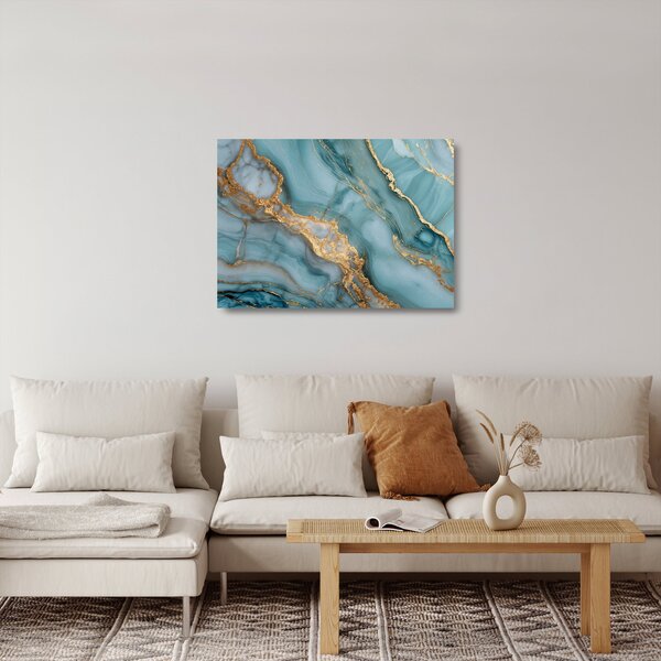 Skleněný obraz - Tyrkysový mramor (70x50 cm)