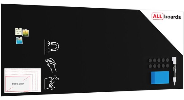 Bezrámová magnetická křídová tabule magnetický panel SLIMboard 305x122 cm, NFCH305x122
