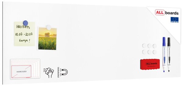 Magnetická tabule SLIMboard bezrámová smazatelná za sucha 90x30 cm,PME90x30