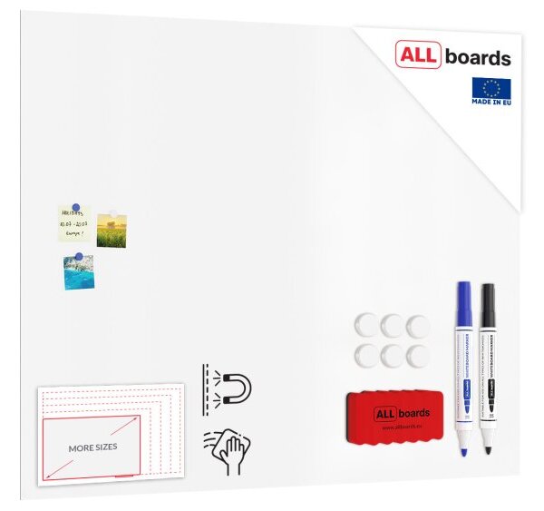 Magnetická tabule SLIMboard bezrámová smazatelná za sucha 150x120 cm, PME150x120