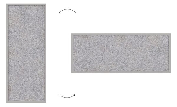 Textilní (filcová) nástěnka 120 × 60 cm, světle šedá, ve světle šedém dřevěném rámu, TFLIGHTG126G