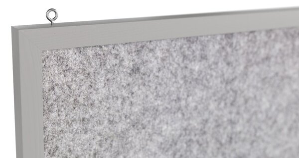 Textilní (filcová) nástěnka 120 × 60 cm, světle šedá, ve světle šedém dřevěném rámu, TFLIGHTG126G