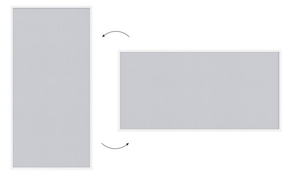 Textilní (filcová) nástěnka bílá 120 × 60 cm, v bílém dřevěném rámu, TFWHITE126W