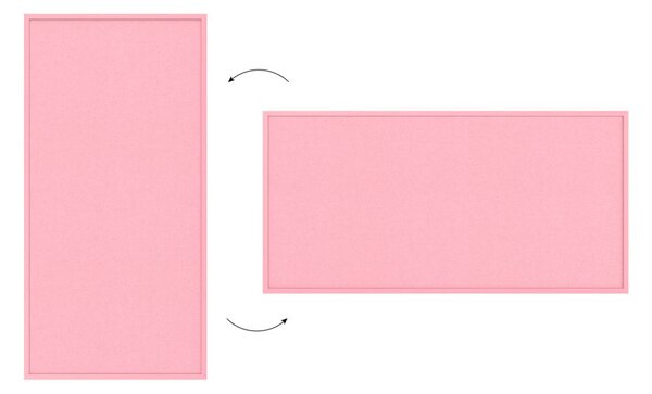 Textilní (filcová) nástěnka růžová 120 × 60 cm, v růžovém dřevěném rámu, TFPINK126P