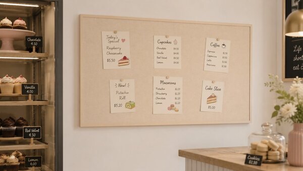 Textilní (plstěná) tabule 100 × 80 cm, camel, v lakovaném dřevěném rámu, TFCAMEL108C