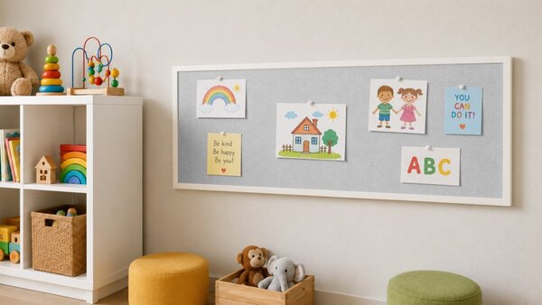 Textilní (filcová) nástěnka bílá 100x40 cm , v bílém dřevěném rámu, TFWHITE104W