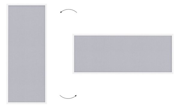 Textilní (filcová) nástěnka bílá 100x40 cm , v bílém dřevěném rámu, TFWHITE104W