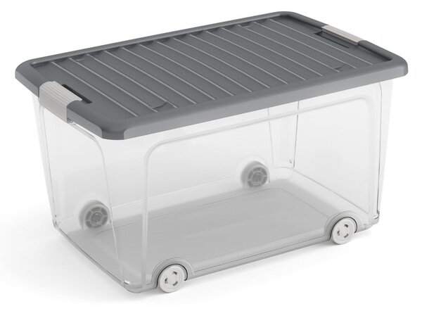 Plastový úložný box s víkem 56,5x39x31,5 cm W box L – KIS