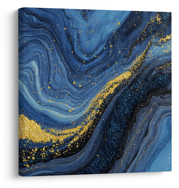 Obraz -Modro-zlatá abstrakce (30x30 cm)