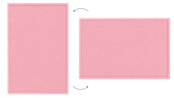 Textilní (filcová) nástěnka růžová  90 × 60 cm, v růžovém dřevěném rámu,TFPINK96P