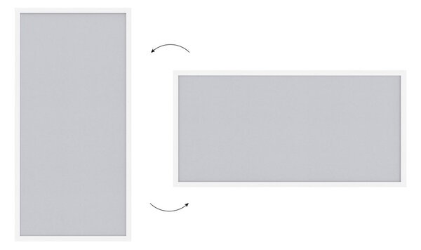 Textilní (filcová) nástěnka bílá 80 × 40 cm, v bílém dřevěném rámu, TFWHITE84W