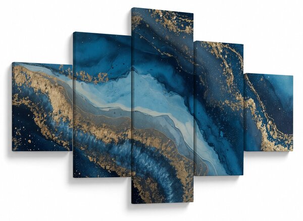 Obraz - Modrá mramorová abstrakce (125x70 cm)