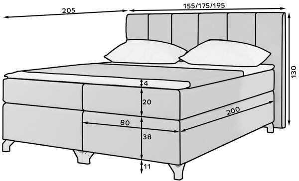 Eltap Čalouněná postel Basilio s úložným prostorem Materiál a barva potahu: Mat Velvet 63 - růžová, Rozměr: 140x200