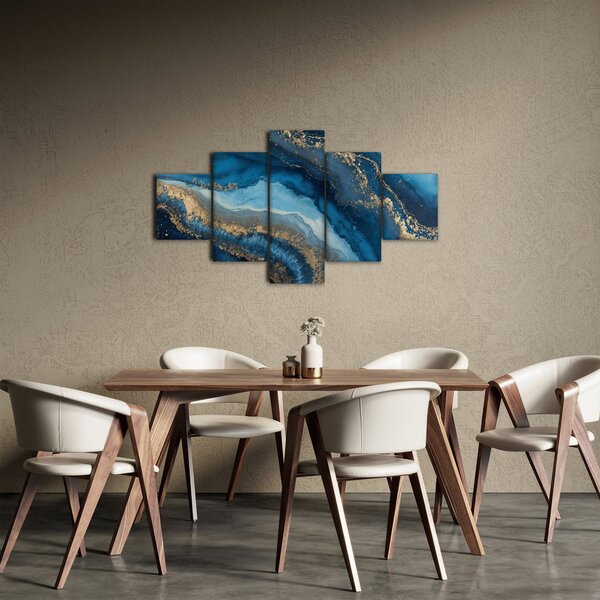 Obraz - Modrá mramorová abstrakce (125x70 cm)