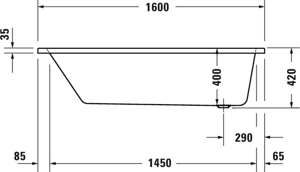 Duravit No. 1 obdélníková vana 160x70 cm bílá 700488000000000