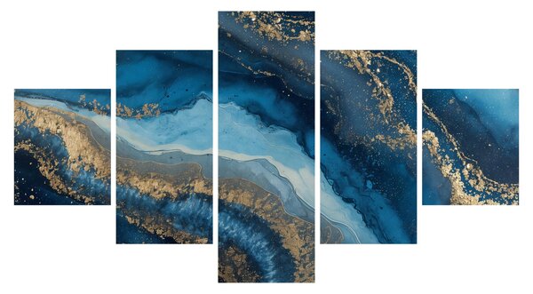 Obraz - Modrá mramorová abstrakce (125x70 cm)