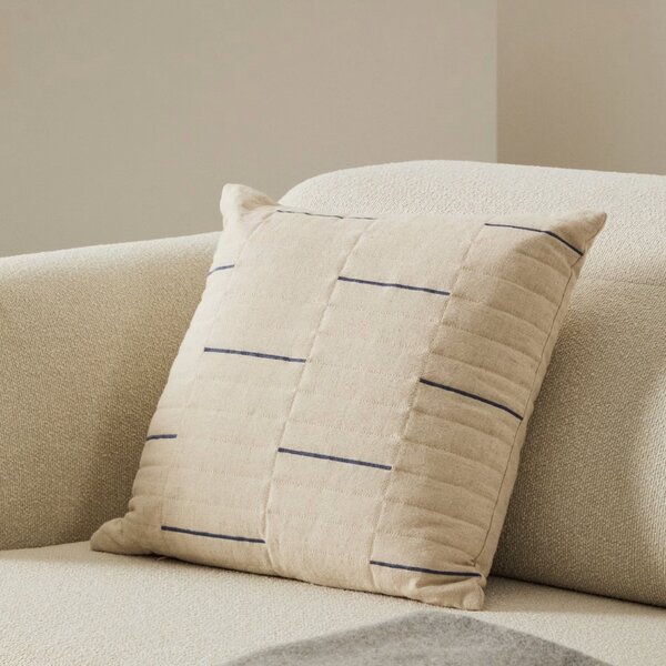 Bílo-modrý povlak na polštář Kave Home Blaina 45 x 45 cm