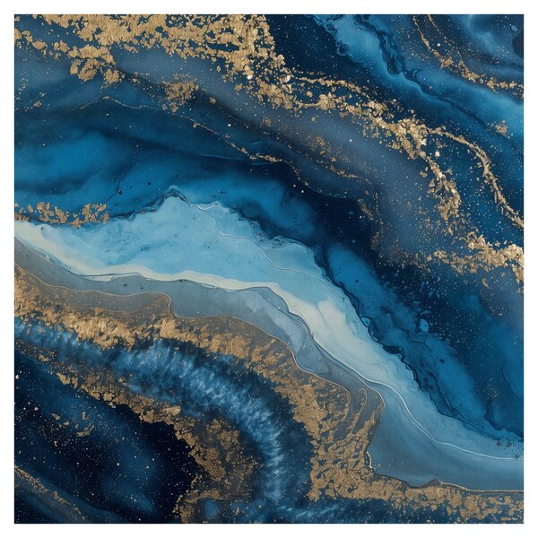 Obraz - Modrá mramorová abstrakce (30x30 cm)