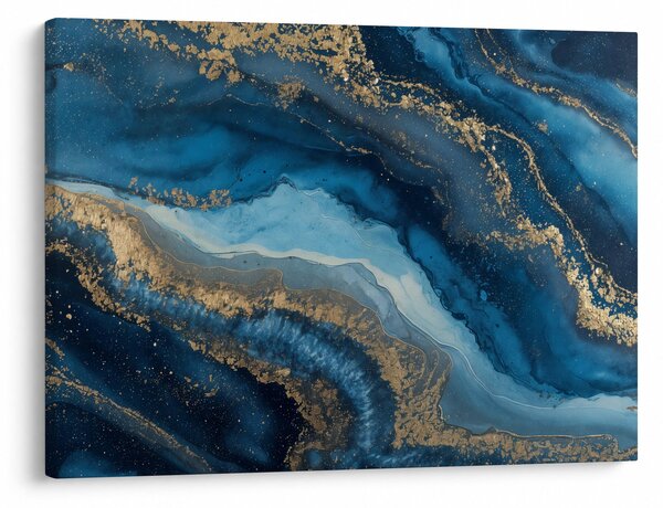 Obraz - Modrá mramorová abstrakce (70x50 cm)