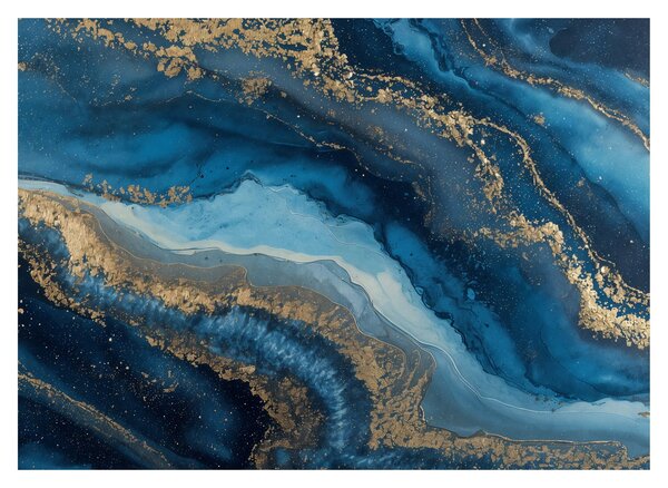 Obraz - Modrá mramorová abstrakce (70x50 cm)