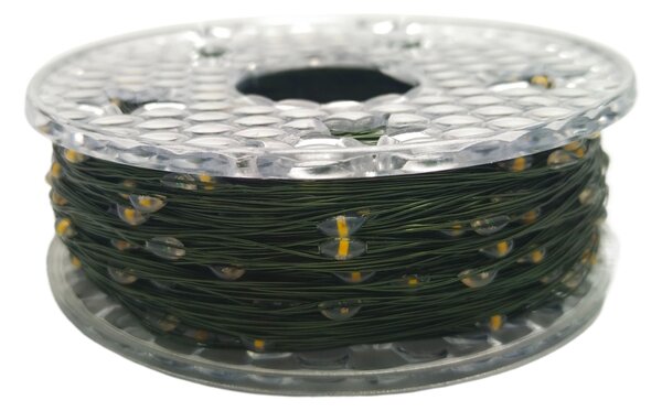 Venkovní vánoční mikro řetěz, teplá bílá, 100m, 1000 LED, 8 programů