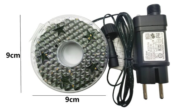 Venkovní vánoční mikro řetěz, teplá bílá, 100m, 1000 LED, 8 programů
