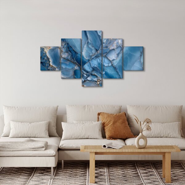 Obraz - Modrý členitý mramor (125x70 cm)