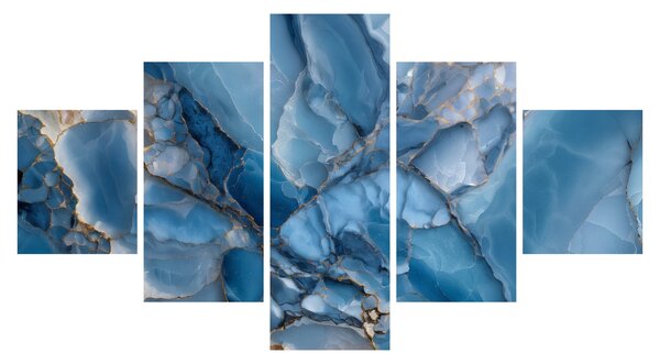 Obraz - Modrý členitý mramor (125x70 cm)