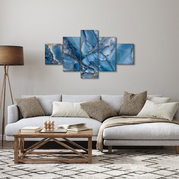 Obraz - Modrý členitý mramor (125x70 cm)