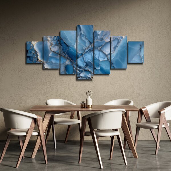 Obraz - Modrý členitý mramor (210x100 cm)