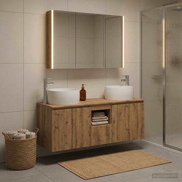 Sada koupelnových skříněk 4 ks Dub artisan Kompozitní dřevo 3406550
