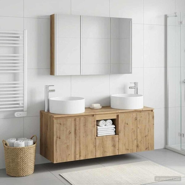 Sada koupelnových skříněk 4 ks Dub artisan Kompozitní dřevo 3406590