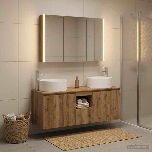 Sada koupelnových skříněk 4 ks Dub artisan Kompozitní dřevo 3406590