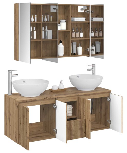 Sada koupelnových skříněk 4 ks Dub artisan Kompozitní dřevo 3406510