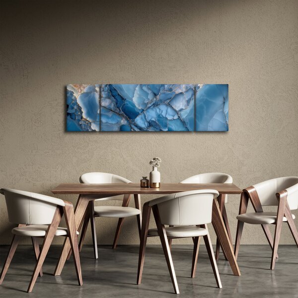 Obraz - Modrý členitý mramor (170x50 cm)