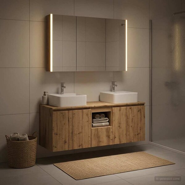 Sada koupelnových skříněk 4 ks Dub artisan Kompozitní dřevo 3406390