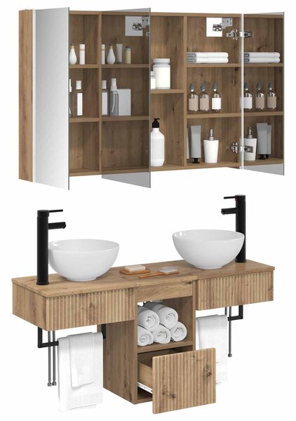 Sada koupelnových skříněk 4 ks Dub artisan Kompozitní dřevo 3406270