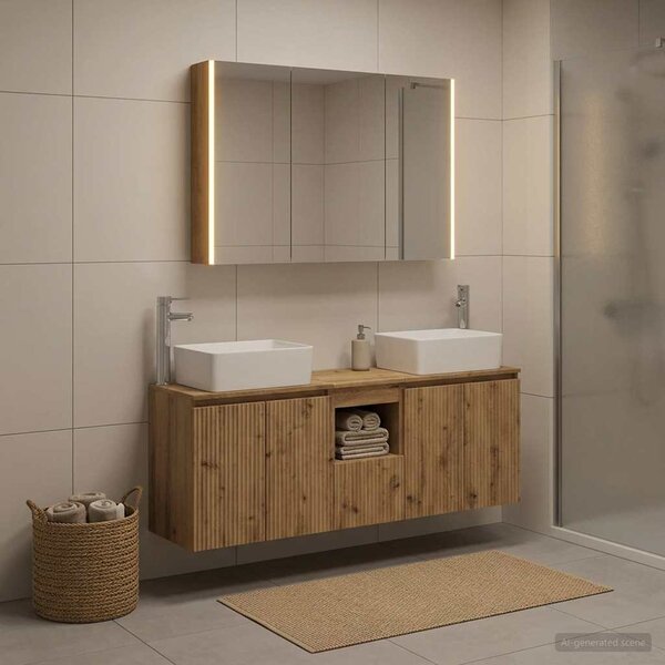 Sada koupelnových skříněk 4 ks Dub artisan Kompozitní dřevo 3406430