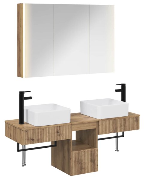 Sada koupelnových skříněk 4 ks Dub artisan Kompozitní dřevo 3406310