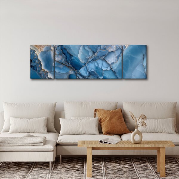 Obraz - Modrý členitý mramor (170x50 cm)