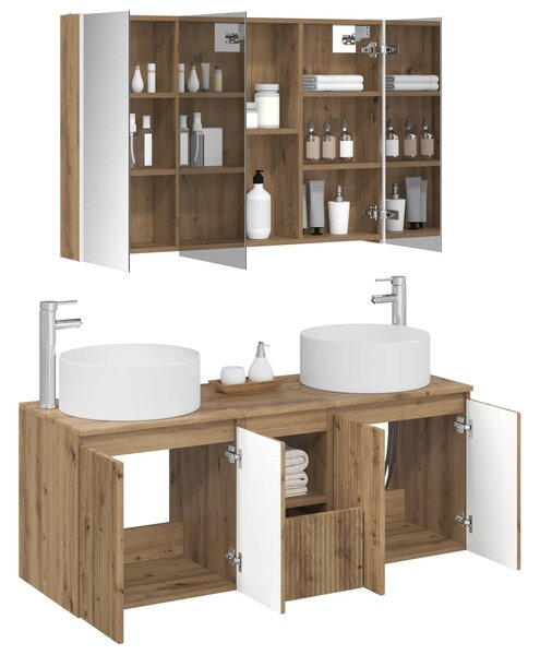 Sada koupelnových skříněk 4 ks Dub artisan Kompozitní dřevo 3406590