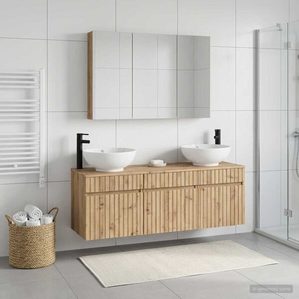 Sada koupelnových skříněk 4 ks Dub artisan Kompozitní dřevo 3406630