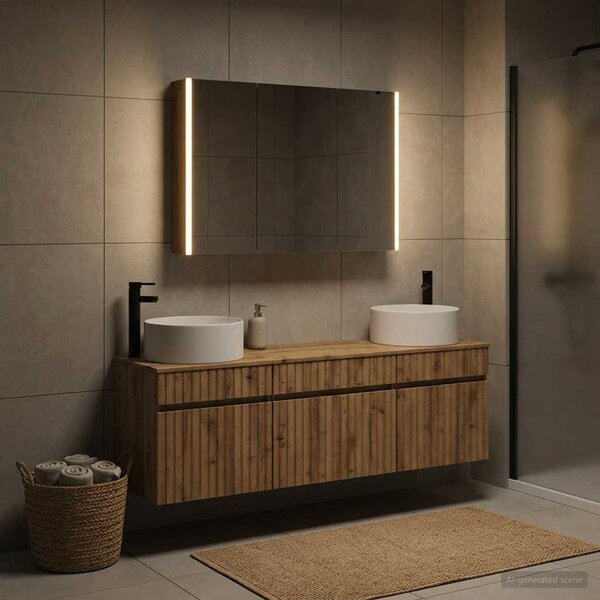 Sada koupelnových skříněk 4 ks Dub artisan Kompozitní dřevo 3406670