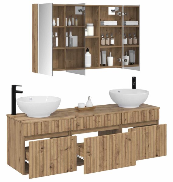 Sada koupelnových skříněk 4 ks Dub artisan Kompozitní dřevo 3406630